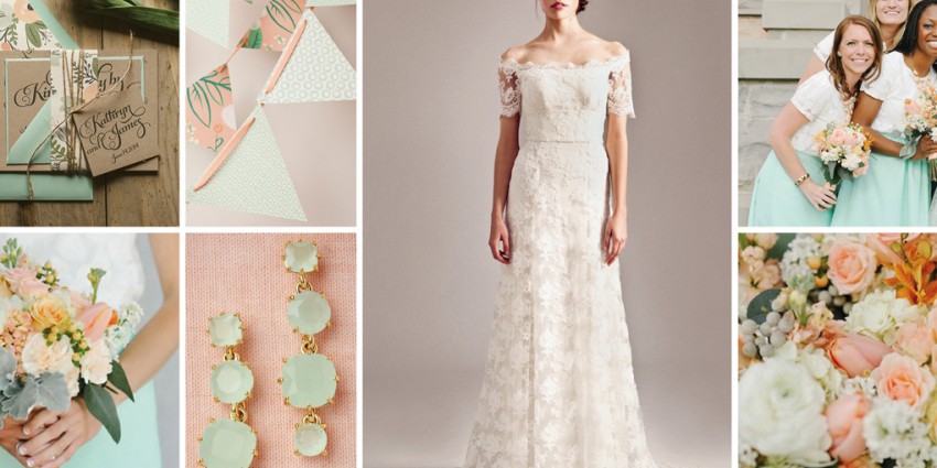 Inspiration Board #35 - Peach And Mint Wedding