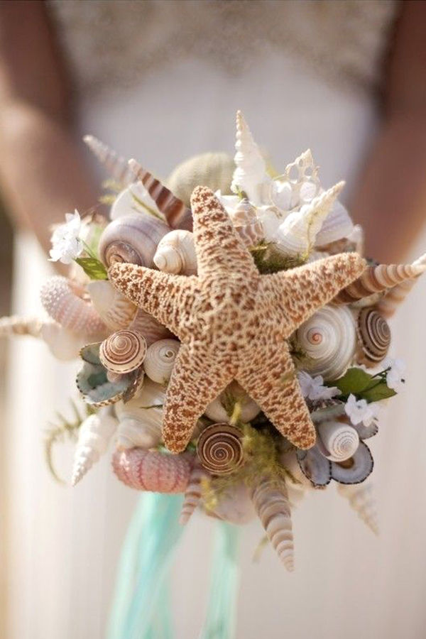 bouquet di conchiglie e stella marina