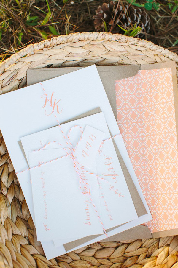 invito matrimonio color pesca