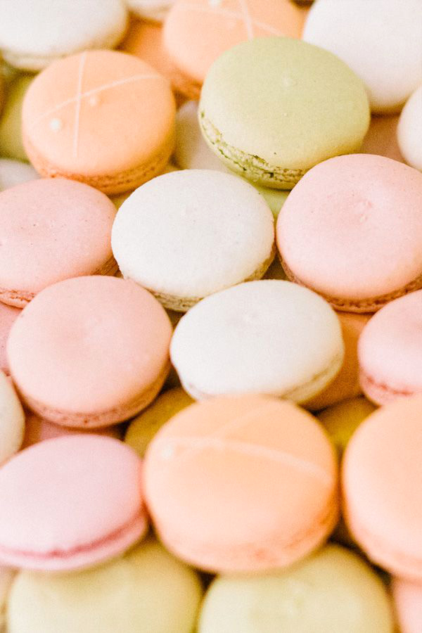 macarones color pesca
