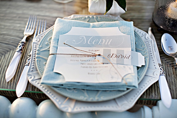 menu matrimonio tema mare