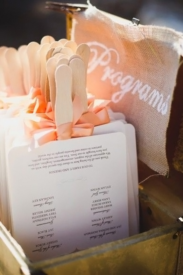 programma cerimonia matrimonio color pesca