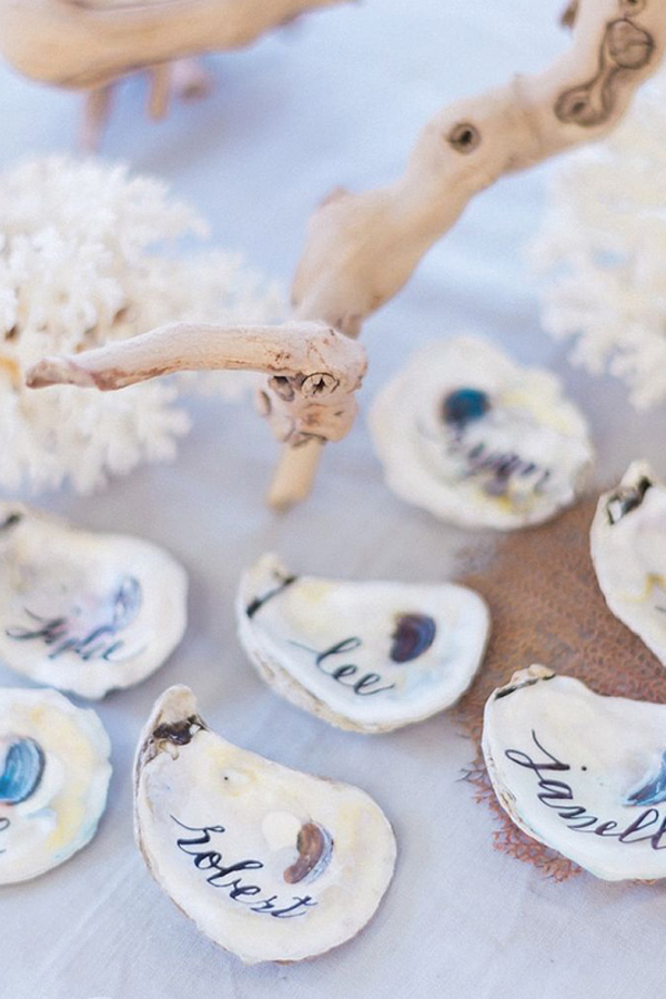 tableau mariage con conchiglie