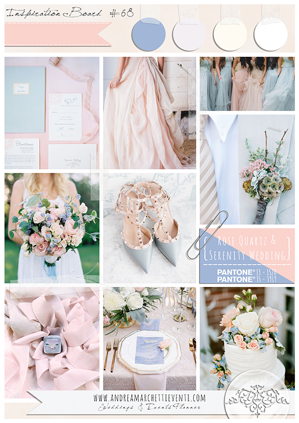 Inspiration Board Rose Quartz and Serenity Wedding